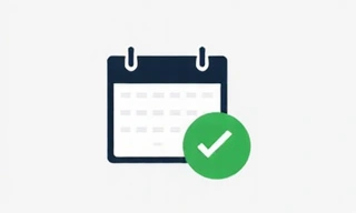 Calendar icon with a checkmark, symbolizing booking an appointment